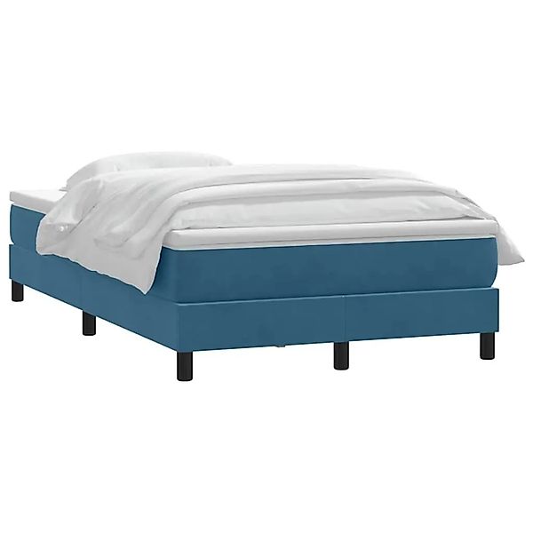 vidaXL Boxspringbett mit Matratze Dunkelblau 120x210 cm Samt 3315919 günstig online kaufen