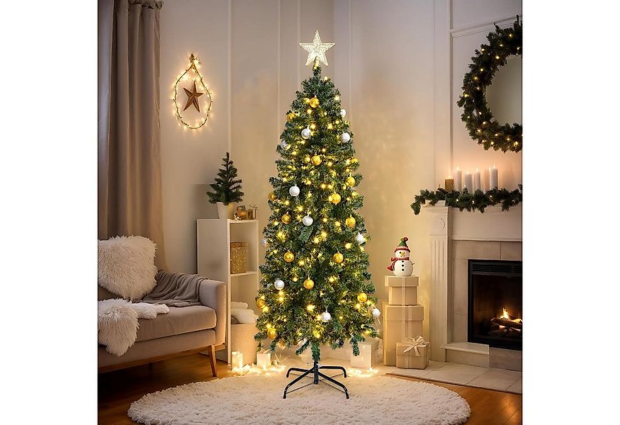LALAHO Künstlicher Weihnachtsbaum Künstlicher Tannenbaum mit LED Beleuchtun günstig online kaufen