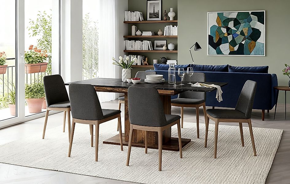 B&D home Säulen-Esstisch BOSCO, ausziehbar, 120-160cm, günstig online kaufen