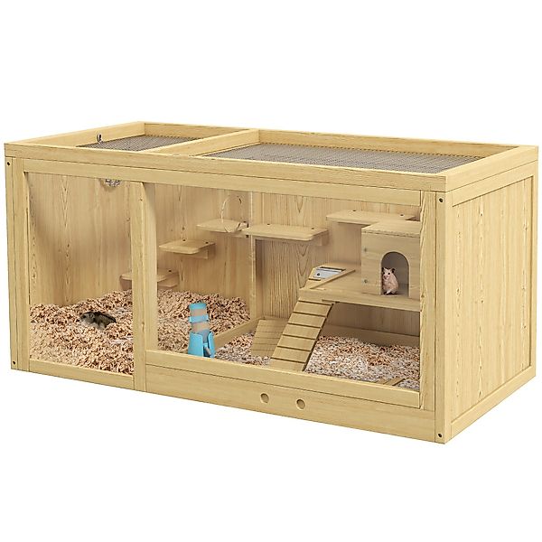 PawHut Kleintierkäfig Hamsterkäfig aus Holz, 100 günstig online kaufen