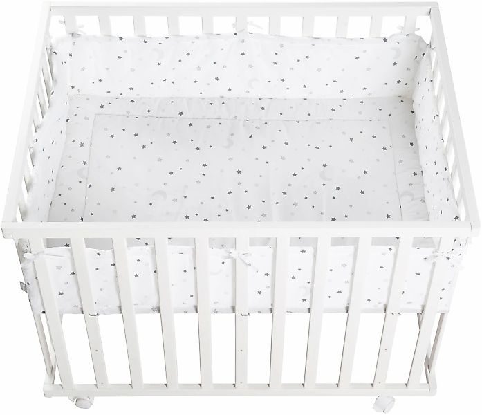 roba Laufgitter "Sternenzauber grau, 100x75 cm" bis 15 kg mit Stoffeinlage günstig online kaufen