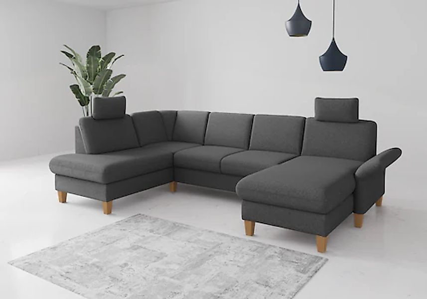 Home affaire Wohnlandschaft »Rochelle, U-Form« optional mit Armteilverstell günstig online kaufen