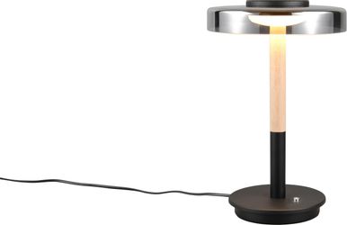 LED-Tischlampe Celeste chrom/holz 35 cm Glas/Metall Touchdim günstig online kaufen
