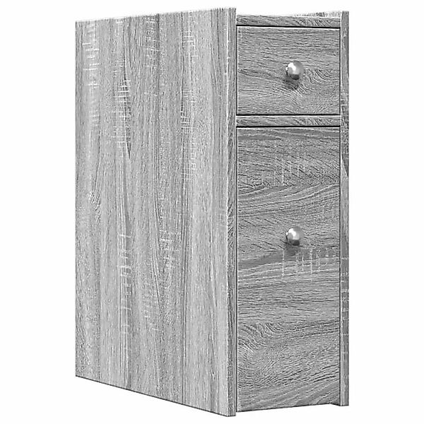 vidaXL Badschrank Schmal mit Rollen Grau Sonoma Holzwerkstoff 855291 günstig online kaufen