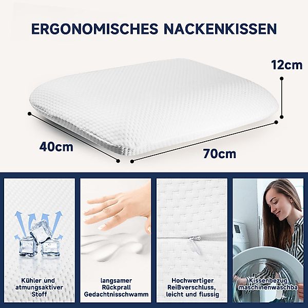 Esun Kopfkissen Kopfkissen, Ergonomisches Memory Foam günstig online kaufen