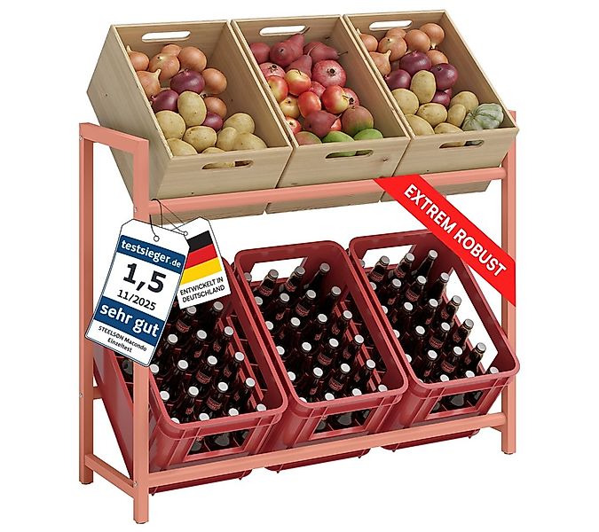 STEELSØN Flaschenregal Macondo aus Metall, Getränkekistenregal terrakotta, günstig online kaufen