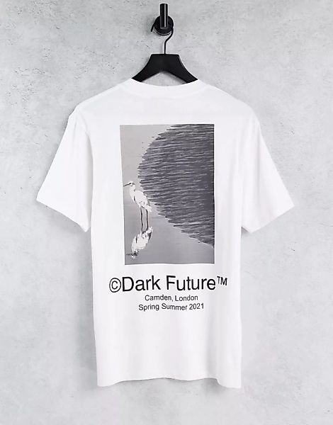 ASOS – Dark Future – T-Shirt mit Logo- und Grafikprints in Weiß günstig online kaufen