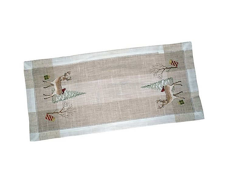 matches21 HOME & HOBBY Tischdecke Tischläufer ELLY Rehe Winter Weihnachten günstig online kaufen