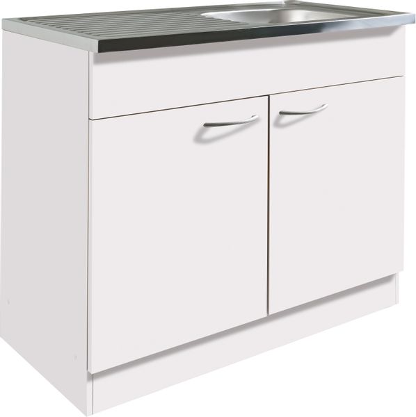 wiho Küchen Spülenschrank "Kiel" 100 cm breit, 50 cm tief, mit Auflagebecke günstig online kaufen