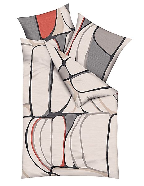 JACK Bettwäsche 135x200cm Opalith Natur Grafik günstig online kaufen