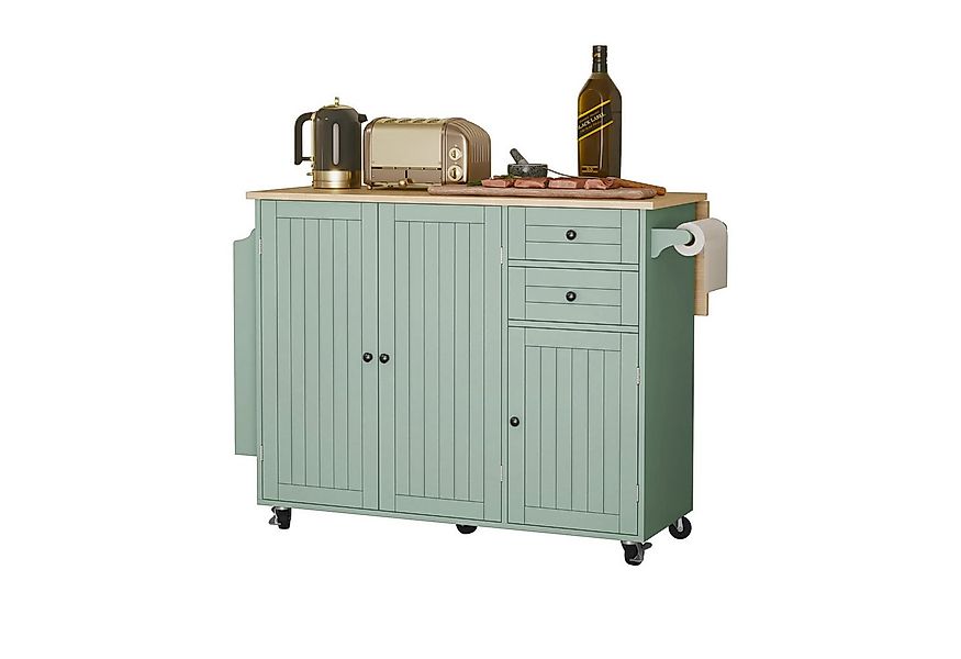 HOLTICO Küchenwagen mit Klappbarer Arbeitsplatte-Kücheninsel auf Rollen, Kü günstig online kaufen