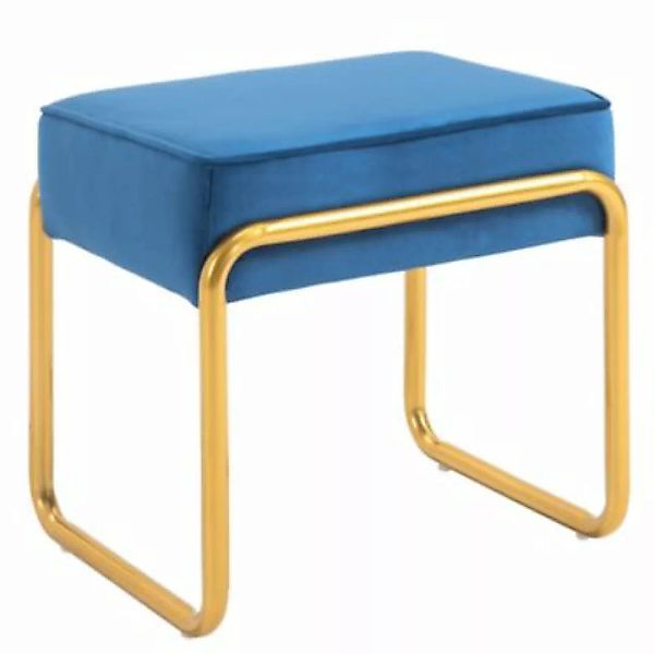 HOMCOM Hocker Gepolsterte Sitze, mit Kunststofffüßen blau/gold günstig online kaufen