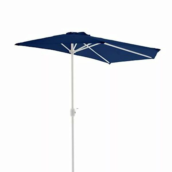 VCM Balkon-Sonnenschirm Blau halbrund Gartenschirm Sonnenschutz 2,7m mit Ku günstig online kaufen