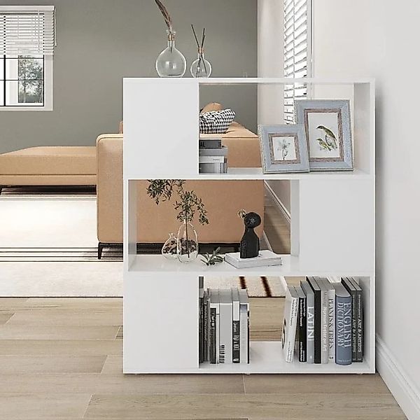 vidaXL Bücherregal Bücherregal Raumteiler Weiß 80x24x94 günstig online kaufen
