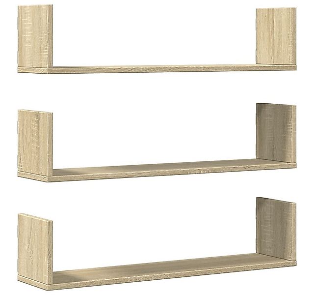 vidaXL Regal Wandregale 3 Stk. Sonoma-Eiche 80x18x18 cm Holzwerkstoff, 1-tl günstig online kaufen