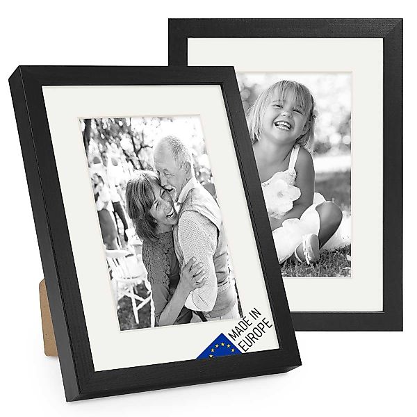 PHOTOLINI Bilderrahmen 2er Set Echtholz mit günstig online kaufen