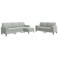 vidaXL Sofa 3-tlg. Sofagarnitur mit Kissen günstig online kaufen
