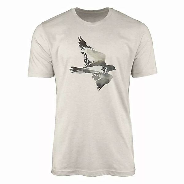 Sinus Art T-Shirt Herren Shirt Organic T-Shirt Aquarell Motiv Taube Bio-Bau günstig online kaufen