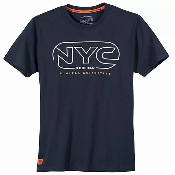redfield Rundhalsshirt Große Größen Herren Redfield T-Shirt NYC navy günstig online kaufen