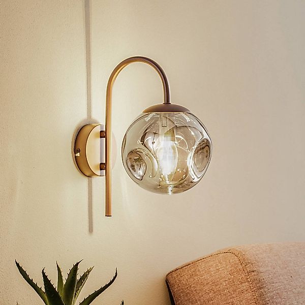 Lindby Wandleuchte Wandlampe Innen Valentina 10019847 Design Modern in Brau günstig online kaufen