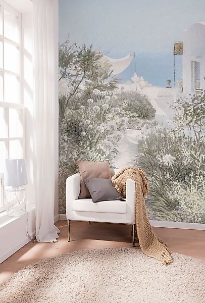 Sanders & Sanders Fototapete Côte D’Azur Blau und Grüngrau 200 x 250 cm 612 günstig online kaufen