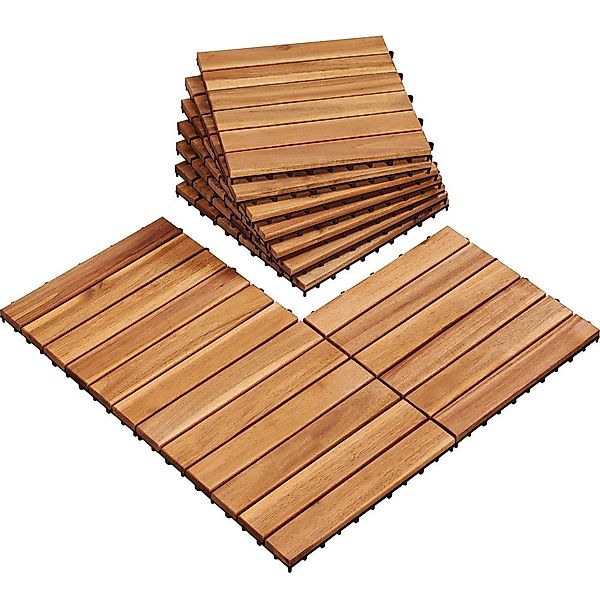 Yaheetech Holzfliesen, 10 St., Balkonfliesen 30x30 günstig online kaufen