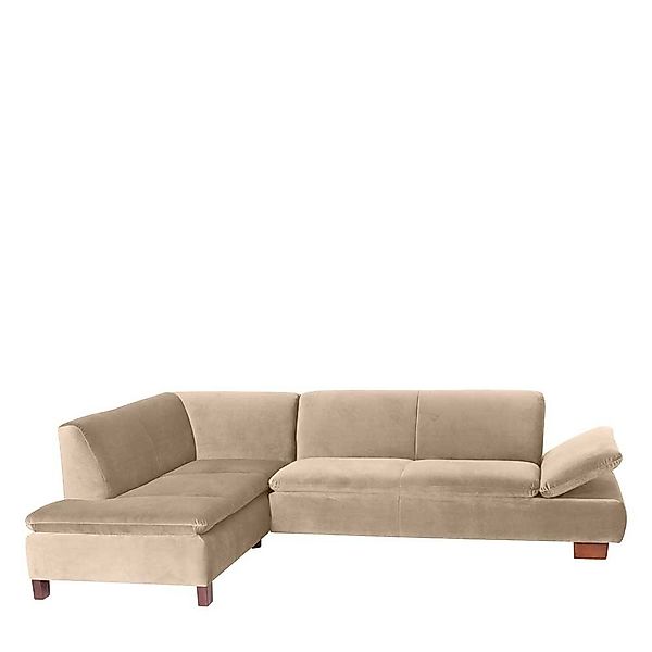 Ecksofa in Beige drei Sitzplätzen günstig online kaufen