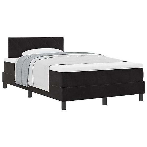 vidaXL Bett Boxspringbett mit Matratze Schwarz 120x200 cm Samt (1-tlg) günstig online kaufen
