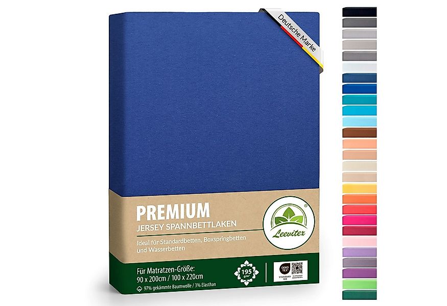 leevitex® Spannbettlaken Premium Spannbettlaken, 97% Mako-Jersey-Baumwolle günstig online kaufen