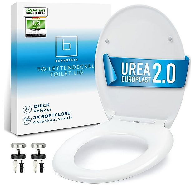 Benkstein WC-Sitz Premium Toilettendeckel antibakteriell oval weiß, Duropla günstig online kaufen