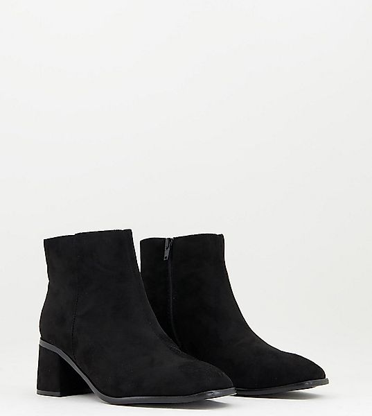 Simply Be – Extra Wide Fit – Ankle-Boots in Schwarz mit Absatz günstig online kaufen