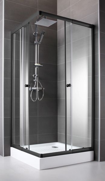 welltime Eckdusche Trento Nero, BxT: 90x90 günstig online kaufen