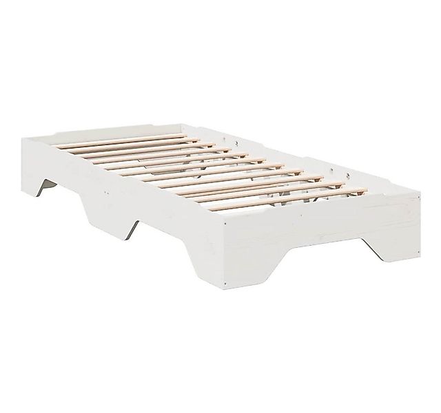 vidaXL Bett Massivholzbett ohne Matratze Stapelbar Weiß 90x190 cm günstig online kaufen