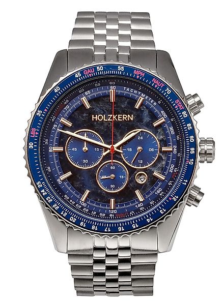 Holzkern Quarzuhr Chronograph Openhorizon Marmor Blau günstig online kaufen