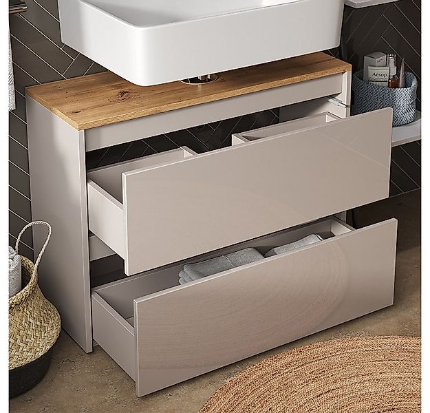 Vicco Waschbeckenunterschrank Majest, Cashmere/Artisan, 80.1 x 62 cm mit 2 günstig online kaufen