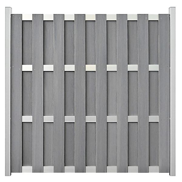 GroJa Fertigzaun Quadratisch 180 cm x 180 cm Steingrau günstig online kaufen