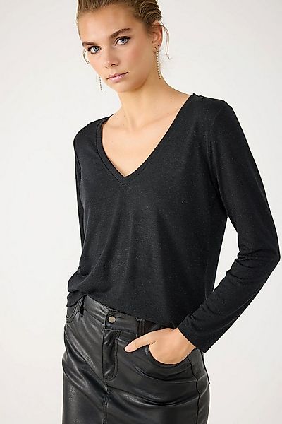 No Matter What Blusentop Langarmbluse mit V-Ausschnitt günstig online kaufen