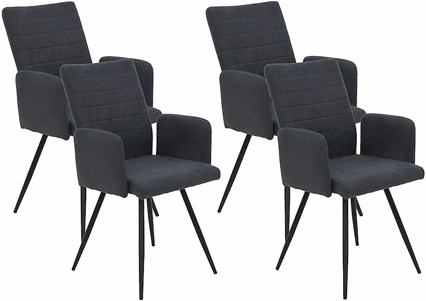 HELA 4-Fußstuhl "PARIS", (Set), 4 St., Microfaser-Flachgewebe, 4-Fuß,Rundro günstig online kaufen