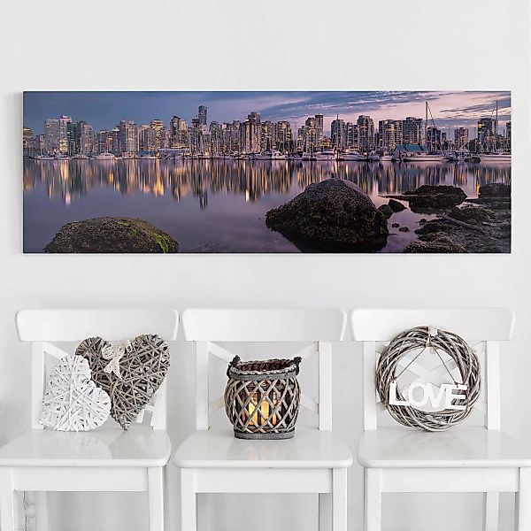 Leinwandbild - Panorama Vancouver im Sonnenuntergang günstig online kaufen