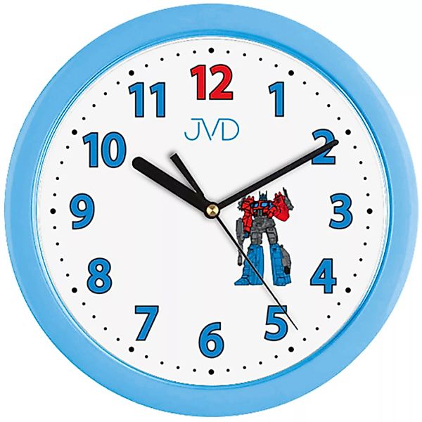 Jvd H12.6 Wanduhr Für Kinder Kinderwanduhr Roboter Blau Hellblau Für Jungs günstig online kaufen