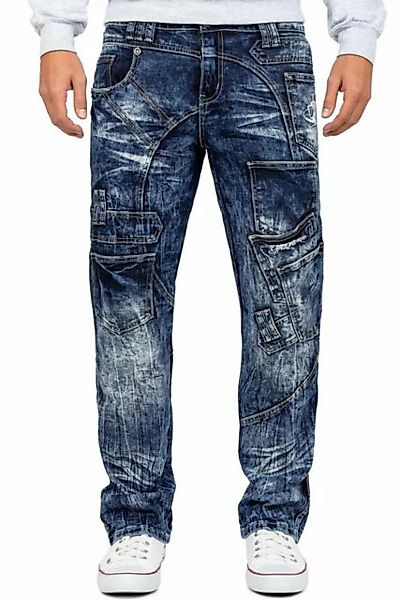 Kosmo Lupo 5-Pocket-Jeans Auffällige Herren Hose BA-KM070 mit Schriftzügen günstig online kaufen