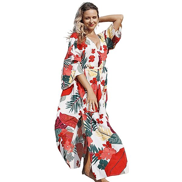 YRIIOMO Strandkleid Eleganter Damen Strandkimono aus günstig online kaufen