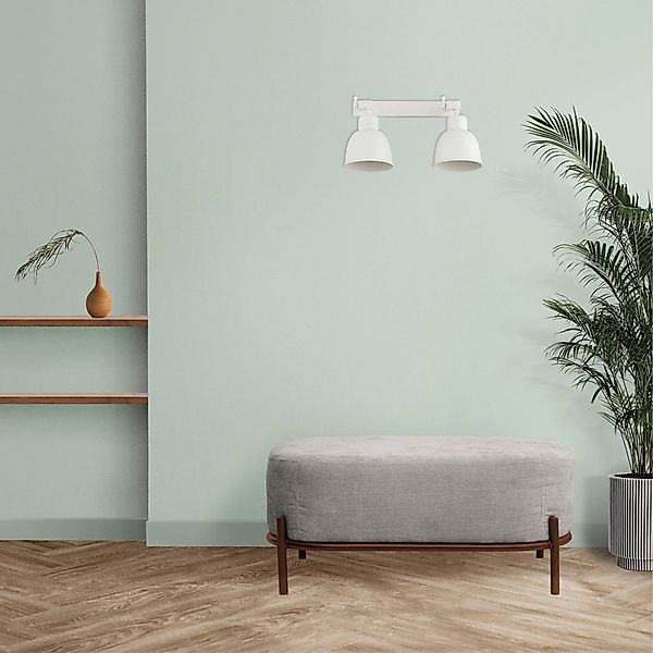 Wandleuchte Emoti, beige, 2-flammig, Stahl, Länge 27 cm günstig online kaufen