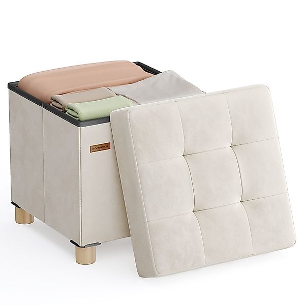 SONGMICS Sitzhocker, Sitzhocker, Aufbewahrungsbox faltbar, 38 günstig online kaufen