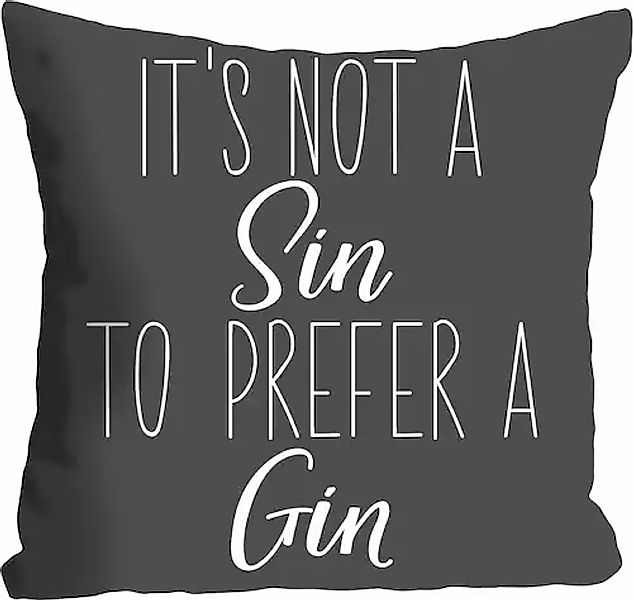 queence Dekokissen »Sin - Gin«, mit einem Schriftzug, Kissenhülle ohne Füll günstig online kaufen
