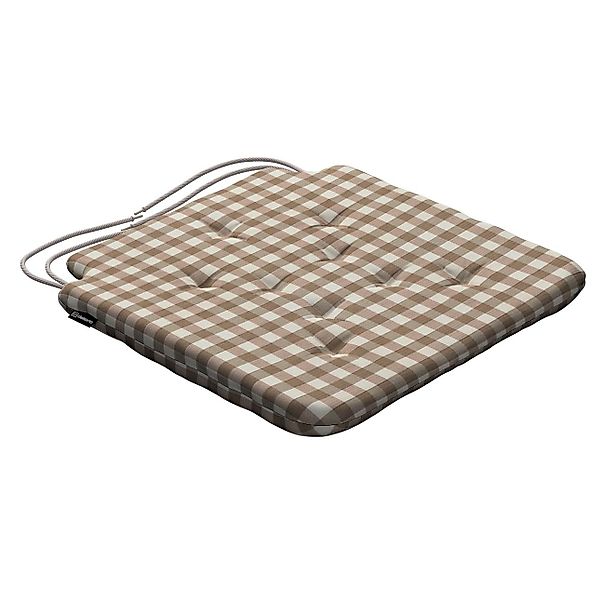 Stuhlkissen Christoph mit Bindeschnur, hellbraun-ecru, 42 x 41 x 3,5 cm, Qu günstig online kaufen