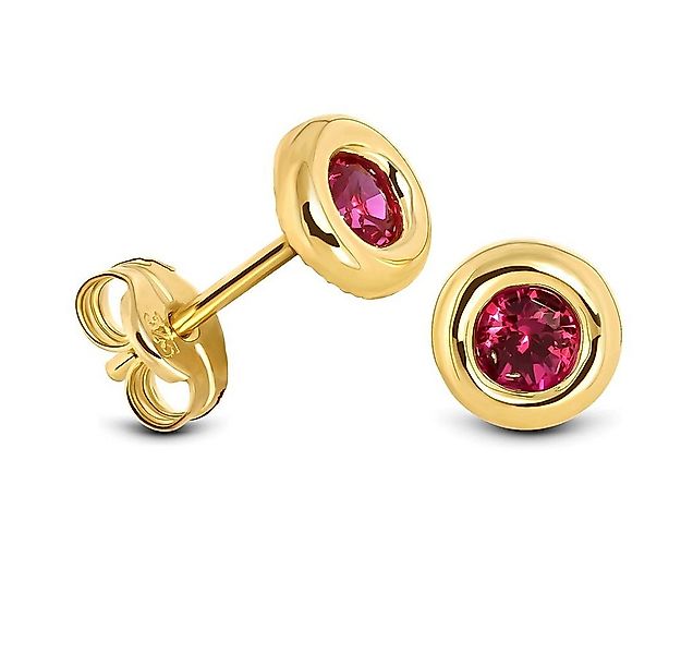 Miore Paar Ohrstecker MA9134E - aus 9 Karat 375 Gelbgold - mit Rubinen 0,20 günstig online kaufen