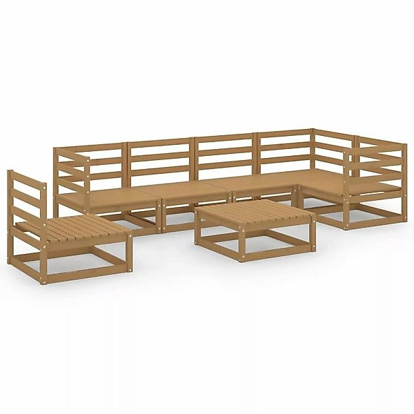 vidaXL 7-tlg Garten-Lounge-Set Honigbraun Massivholz Kiefer Modell 9 günstig online kaufen