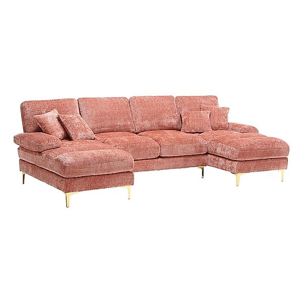 Odikalo Big-Sofa Chenille Sofa U-Form Lounge günstig online kaufen