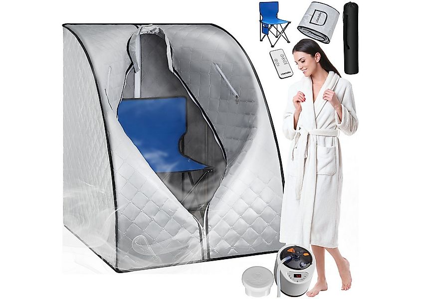 tectake Sauna Mobile Dampfsauna ThermaLuxe II, 1000 W, 15 Temperaturstufen, günstig online kaufen